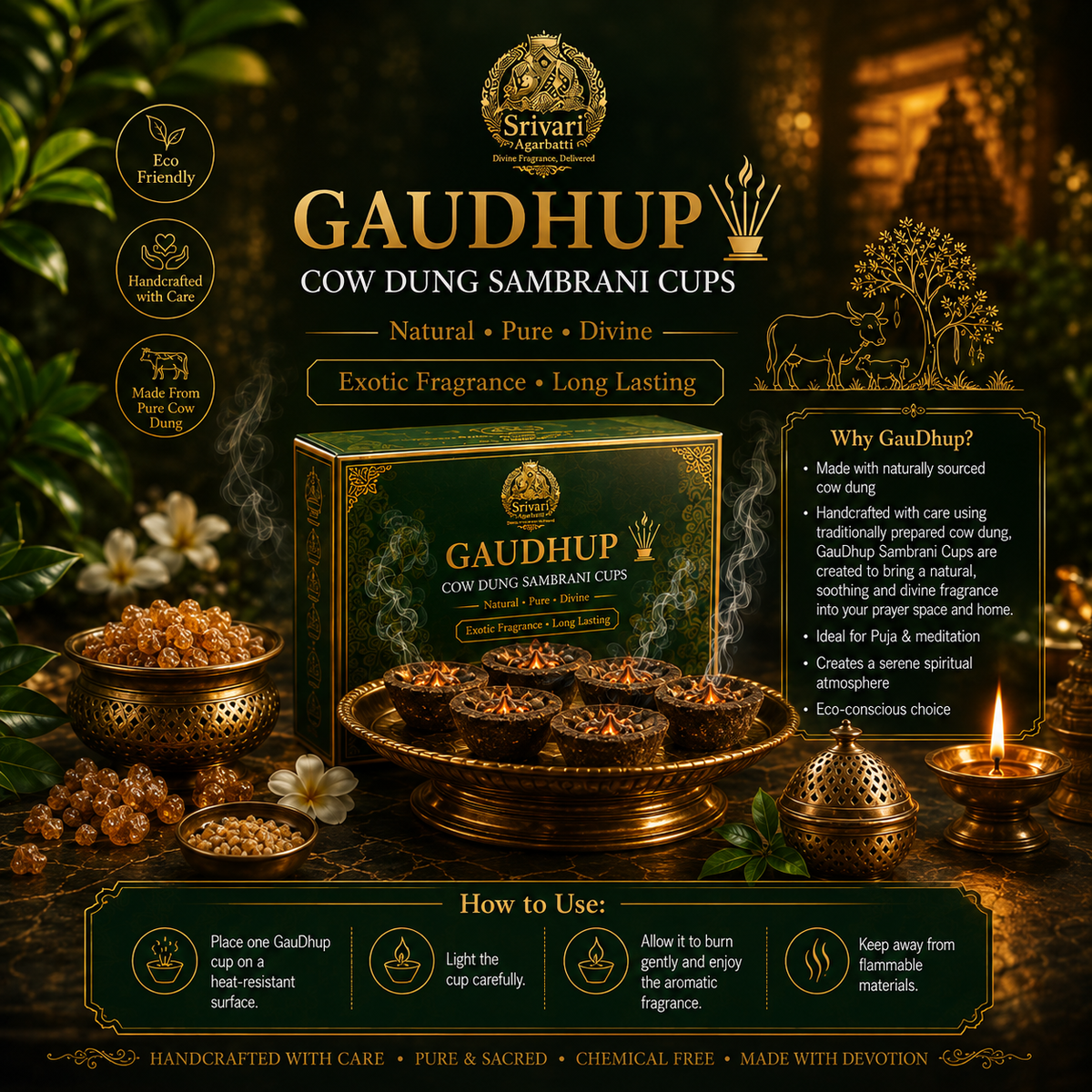Gau Dhoop (24 Piece) – Pure Cow Dung Dhoop | Traditional & Sacred