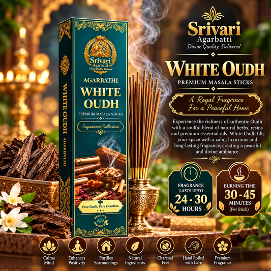 WHITE OUDH + Oud 2+1  free Pack Hand-Rolled Agarbatti