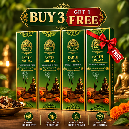 Earth Aroma 3+1 Free Hand-Rolled Natural Masala Agarbatti